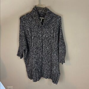 Matilda Jane Gray Multicolor Tweed Knit Sweater with Dolman Sleeves Size M/L